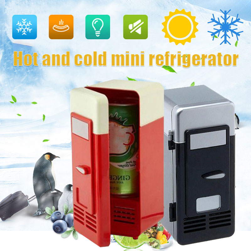 Home Refrigerator Freezer Electric Desktop Fridge Durable Small Black Red Plastic Fruit Juice Ice Buckets Bar Cooling Freezer