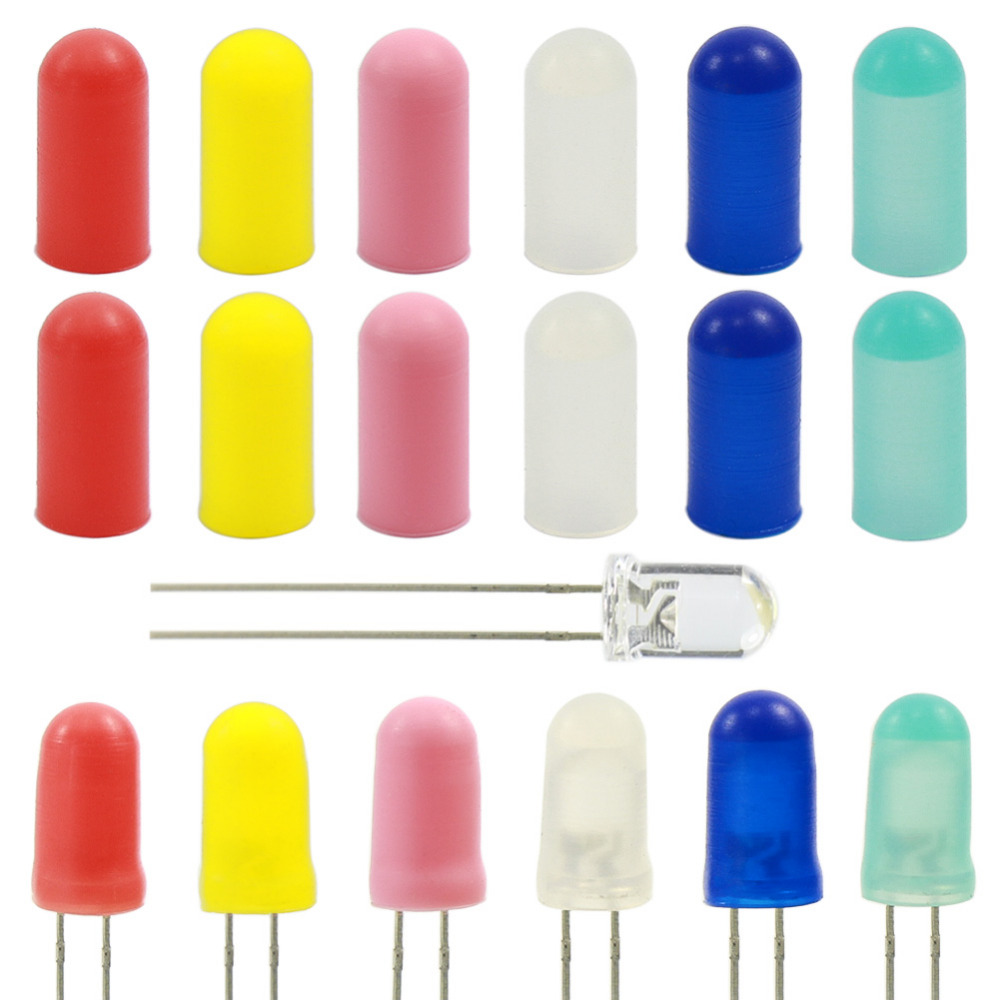 XPT02M 100 stks Geel/Rood/Wit/Blauw/Groen/Roze Rubber Caps/Covers voor 5mm Graankorrel Bollen LEDs NIEUW