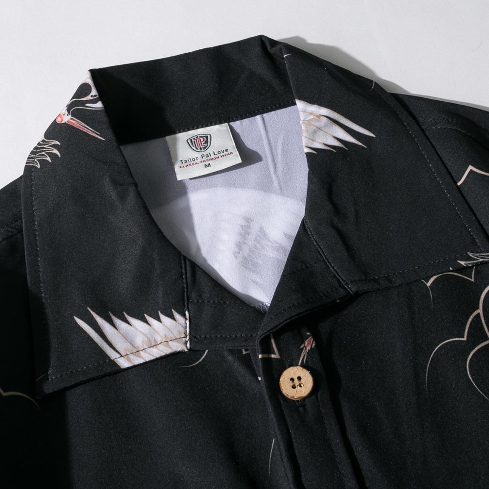 Camisa de verano de manga corta con estampado de botones Hawaianos para hombre, cuello levantado, ropa de playa, camisetas de para hombre, camisas de talla grande de secado rápido