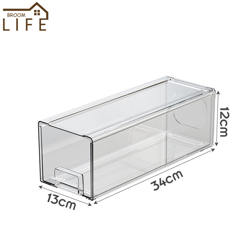 Containers to Organize the Refrigerator Storage Unit for Kitchen Transparent Plastic Drawer Flip Cover Boxes Kitchen Accessories