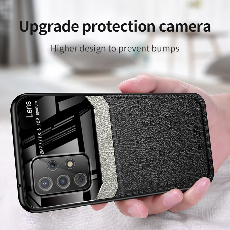 Coque arrière brillante en cuir, étui souple antichoc pour Samsung Galaxy A52 A72 4G 5G