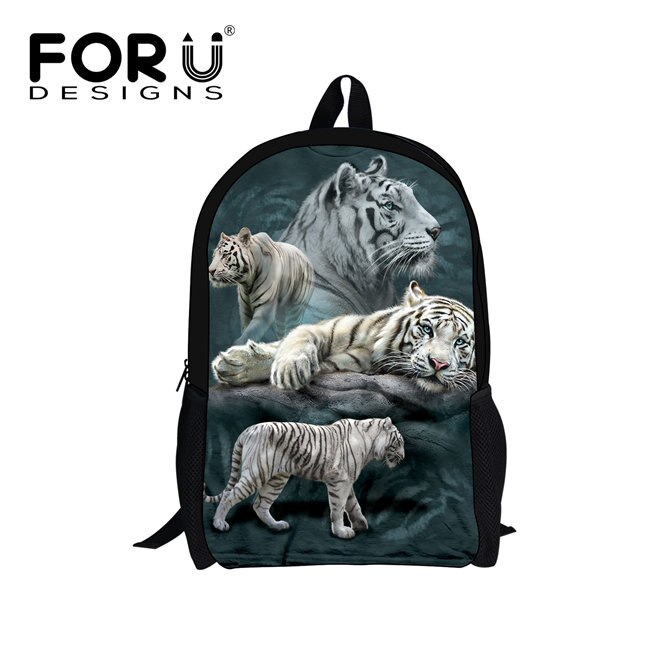 FORUDESIGNS Primaire Schooltassen Cool Wolf Haai Rugzak voor Studenten Schooltas Jongens Meisjes Rugzakken Boek Bag Kids Beste Cadeau: w1695