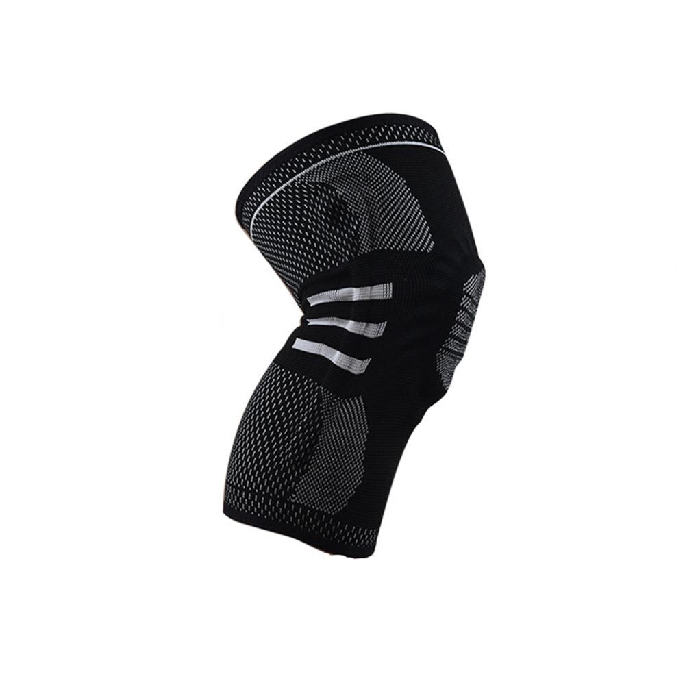 1 pcs Knee Patella Protector Brace Silicone Spring Knee Pad Basketball Running Compression Knee Sleeve Support Sports Kneepads: black and white / M