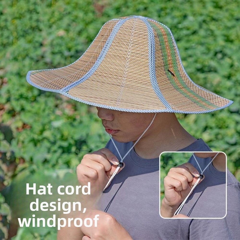 2Stck doppelseitige Faltbare Stroh Sonnenhut Atmungsaktive Einstellbare Angeln Sonnenschirm Kappen Leichte Breite Krempe Hütte Strand