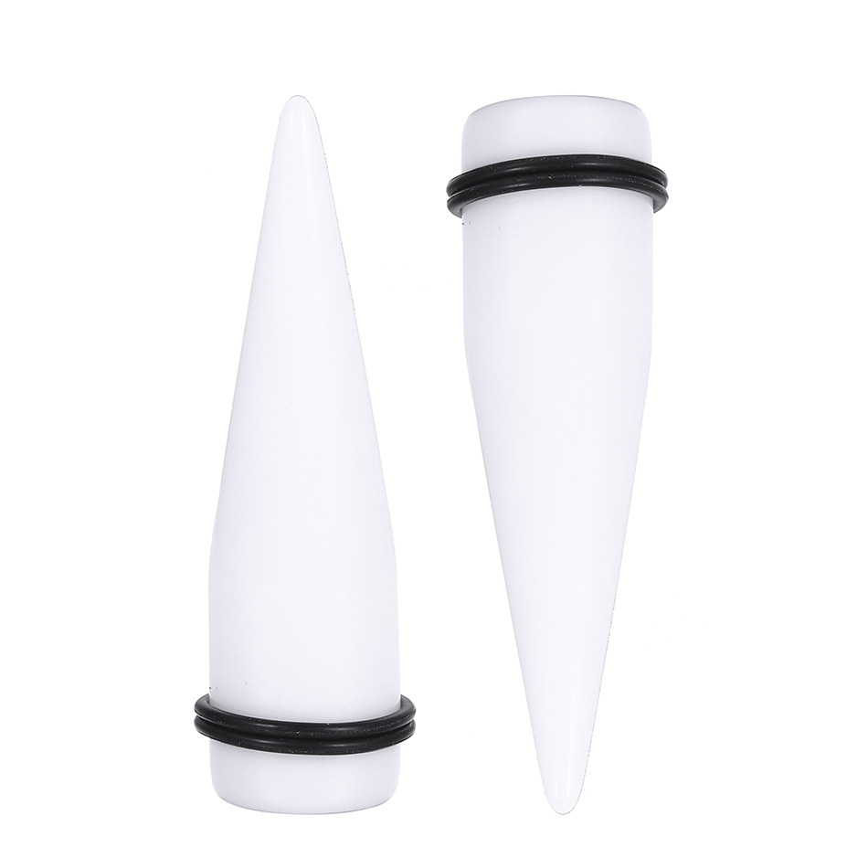 2 unids/lote pendiente acrílico cono carne túnel oreja anillos Piercing camilla expansor estiramiento enchufe joyería del cuerpo 1,6 MM-20 MM: Negro / Color dorado