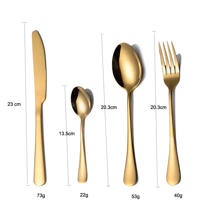 Tablewellware Golden Bestek Vork Lepel Mes Set Gouden Servies Rvs Bestek Golden Vork Lepel Servies Set