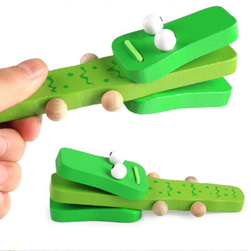 Børn træ castanets legetøj musikinstrumenter til baby klapper håndtere musikinstrumenter legetøj uddannelsesmæssige legetøj til børn