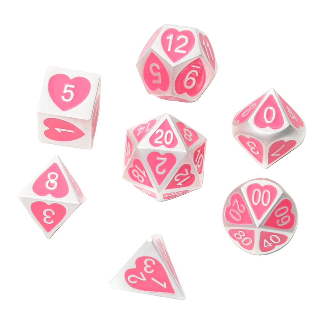 7 Stks/set Solide Metalen Multi Side Cijfer D4 D6 D8 D10 D12 D20 Board Game Dice Set Voor Party Casino board Game: 01