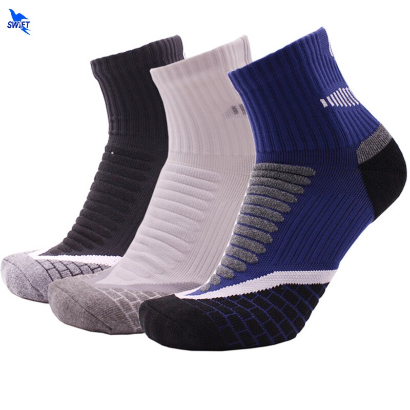 1 par de de parte inferior de algodón deportes Unisex calcetines con absorción de sudor tobillera correr Jogging fútbol baloncesto Calcetines