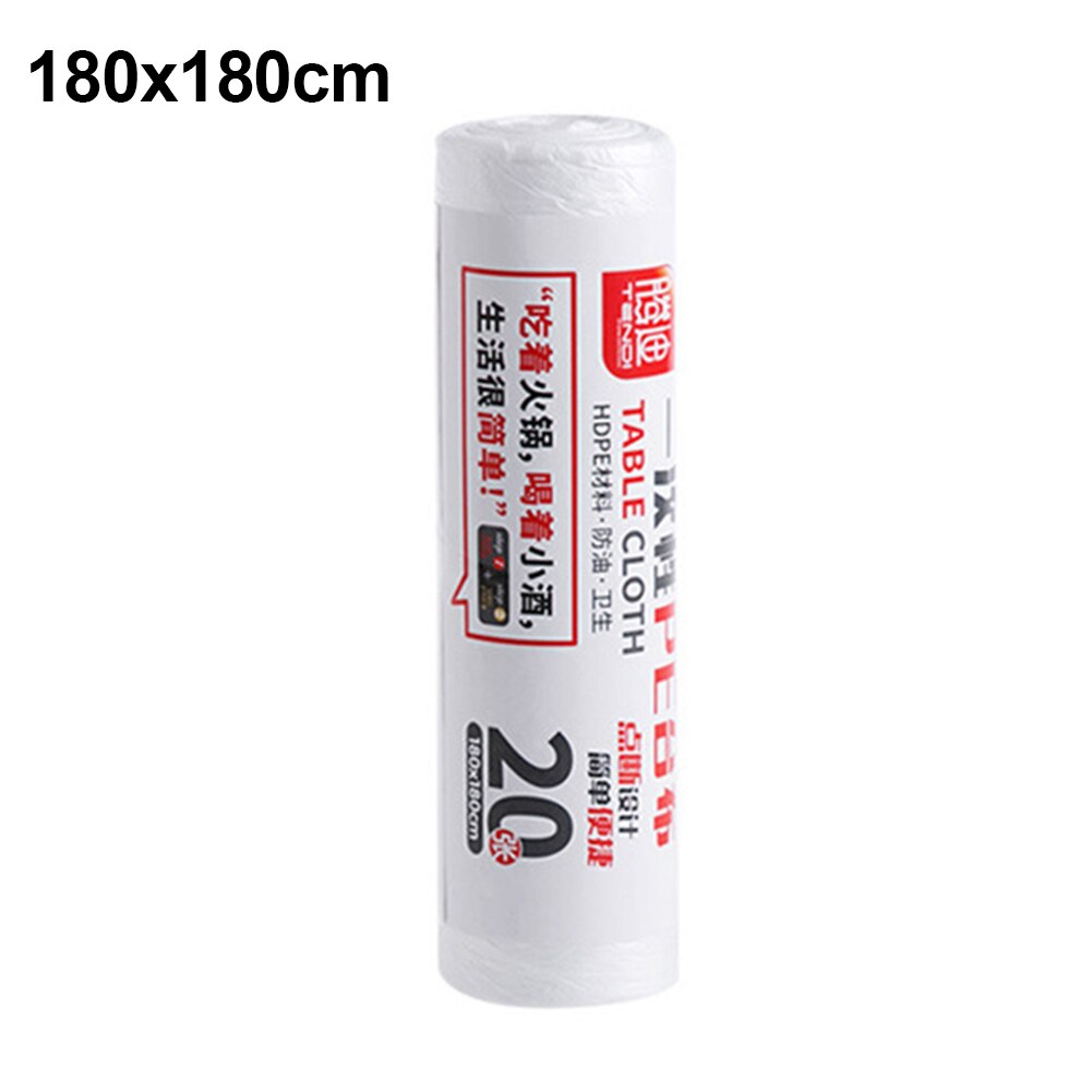 1 rotolo di Famiglia PE Usa E Getta Tovaglia di Plastica Pellicola Rettangolo Tabella di Copertura di 180*180 centimetri/200 centimetri * 200cm protettore Scrivania pad per il Partito: 180x180cm
