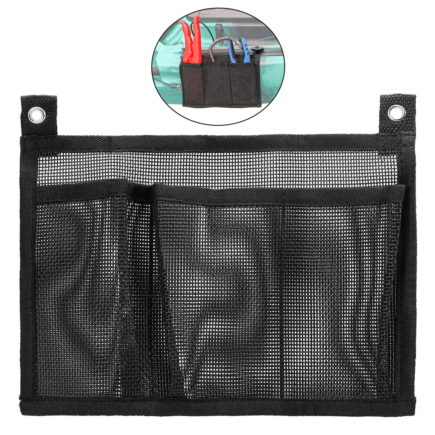 Kayak Mesh Storage Side Pouch Boat Fishing Holder Bag Canoe Mesh Bag Beer Can Hanger Bag for Boat Dinghy