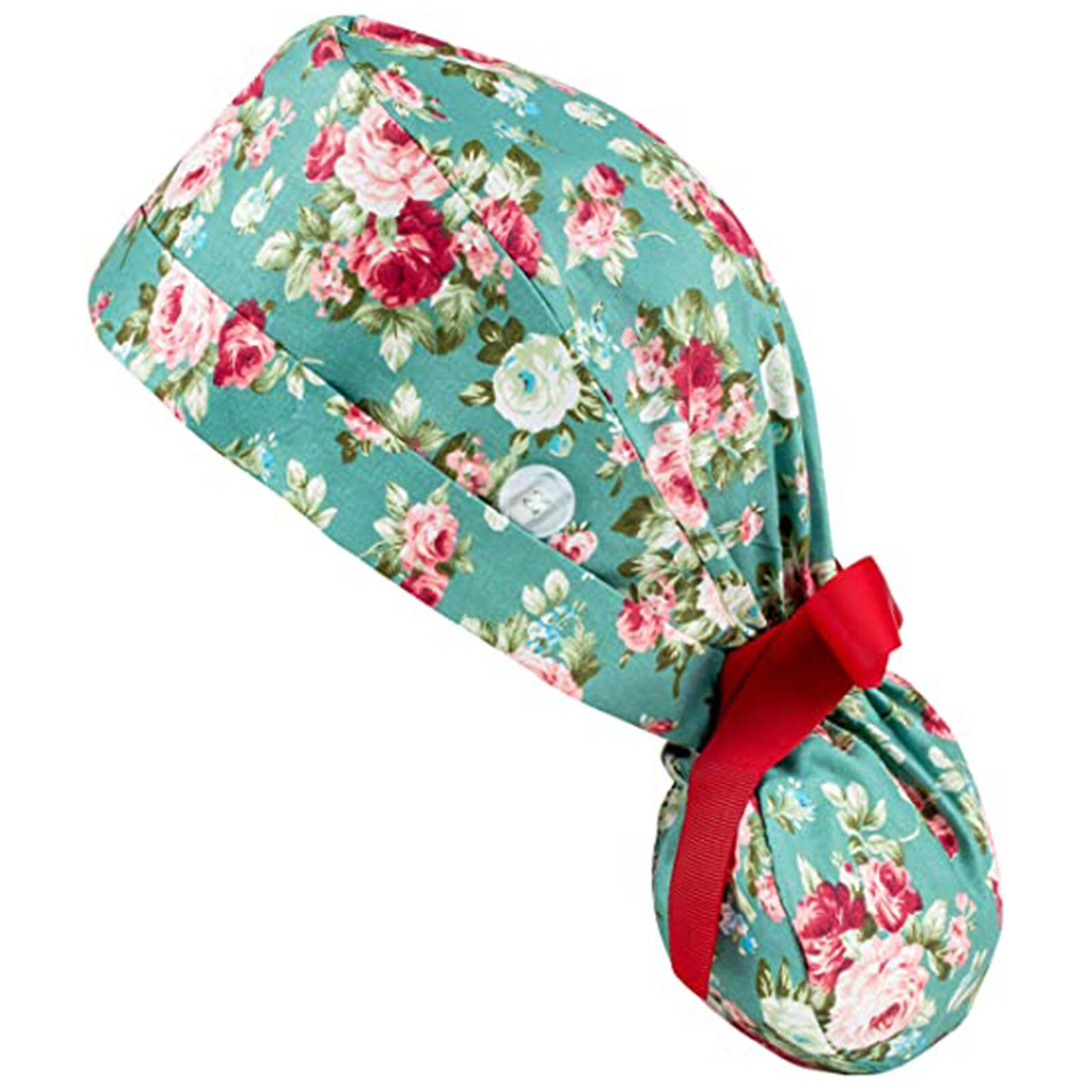 Vrouwen Lang Haar Werken Caps Met Knoppen Voor Masker Verstelbare Katoen Lint Stropdas Hoed Met Zweetband Scrub Cap Gorro Enfermera a2