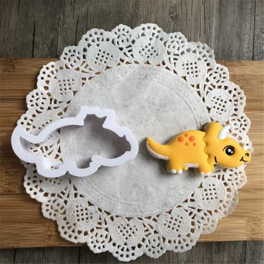 8 stks/set Dierlijke Vorm Cookie Cutters Dinosaurus Cookie Postzegels Plastic Cookie Biscuit Decoratie Mold