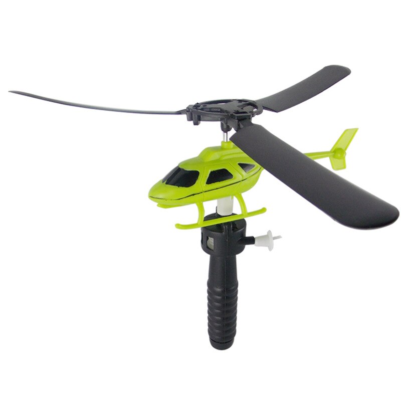 Kids Educational Toys Mini Helicopters Fly Drawstring For Children's Games Pull String Handle Helicopter Outdoor Games