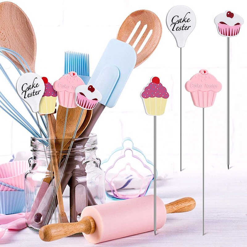 Cake Tester Needles Stainless Steel Reusable Cake Needles Cake Tester Skewer Needles for Kitchen Home Bakery Tools