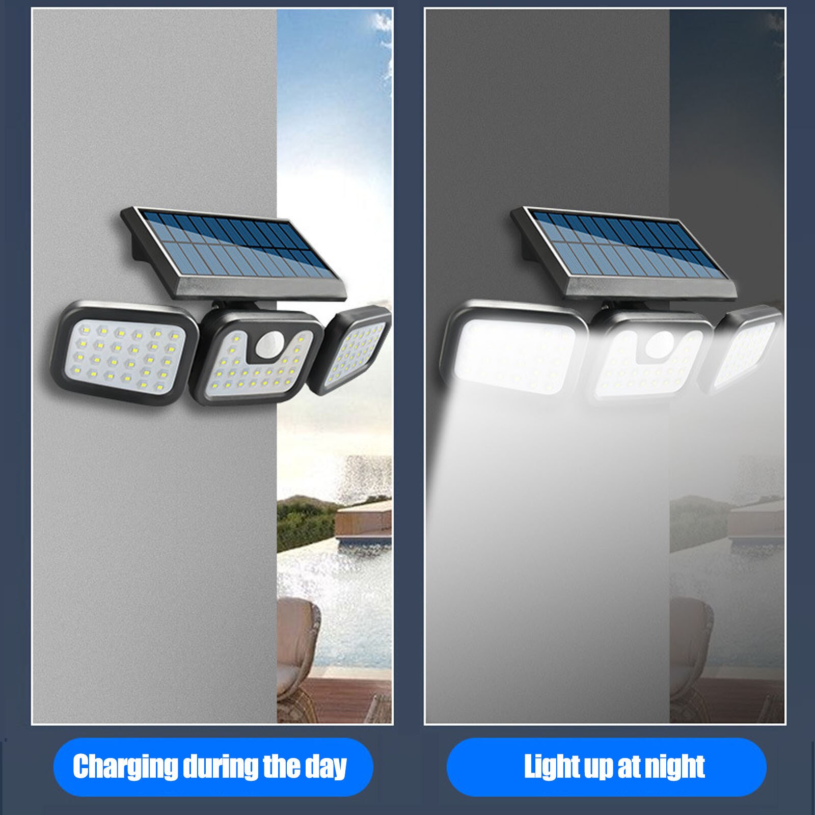 LED Solar Light Waterproof Energy Saving Lamp Safety Roof Gutter Light for Outdoor Sensor Wall Light