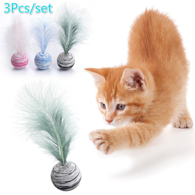 Kattenspeelgoed, intrekbare toverstaf met 5 veren voor je kat
