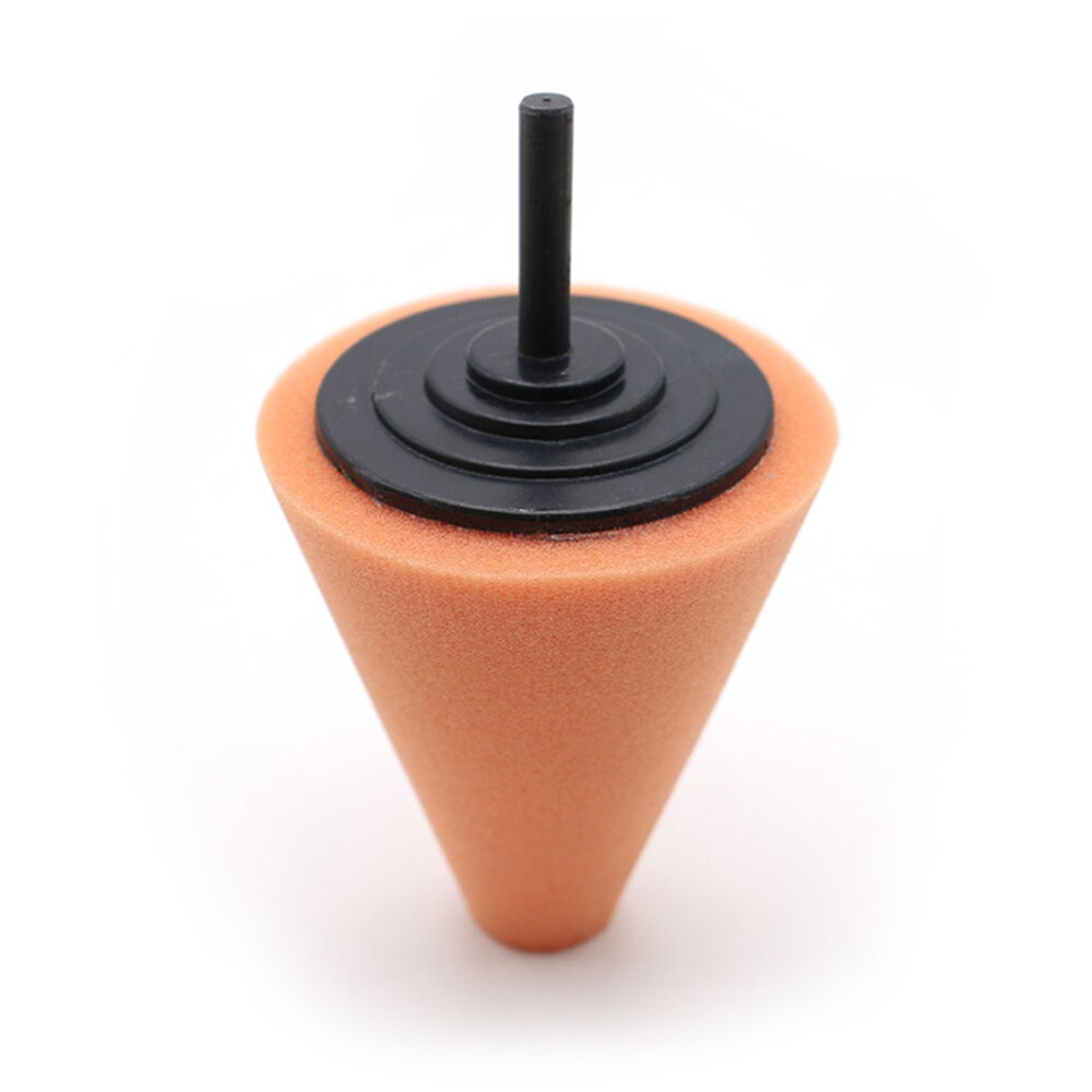 Pulidor de espuma de pulido para coche, cono de esponja para pulir, almohadilla de espuma para neumáticos, herramienta para cubo de rueda, máquina pulidora, cubo de rueda, herramienta de limpieza de disco: Orange