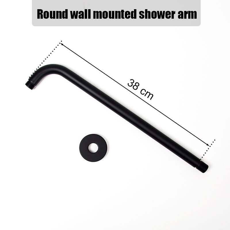 Black Round and Square Rain Shower Head Ultrathin 2 mm 8 10 12 Inch Choice Bathroom Wall & Ceiling Mounted Shower Arm