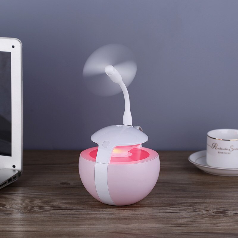 3 in 1 Night Elf Luchtbevochtiger Mini Ultrasone Auto Fogger Led Nachtlampje USB Fan Essentiële Olie Aroma Diffuser luchtverfrisser