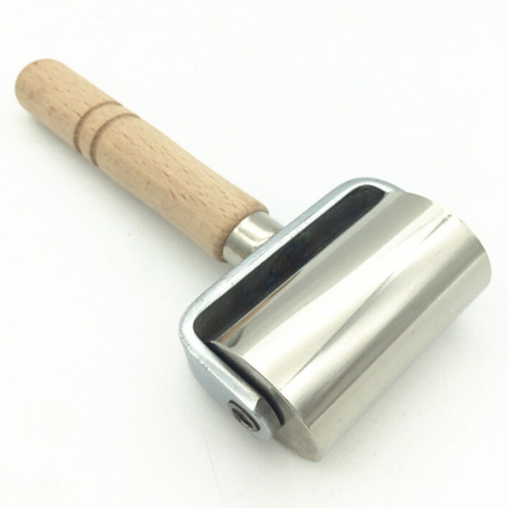 Varios tamaños hechos a mano mango de madera acero al carbono rodillo para manualidades rodillo de cuero accesorios de herramientas de artesanía de cuero