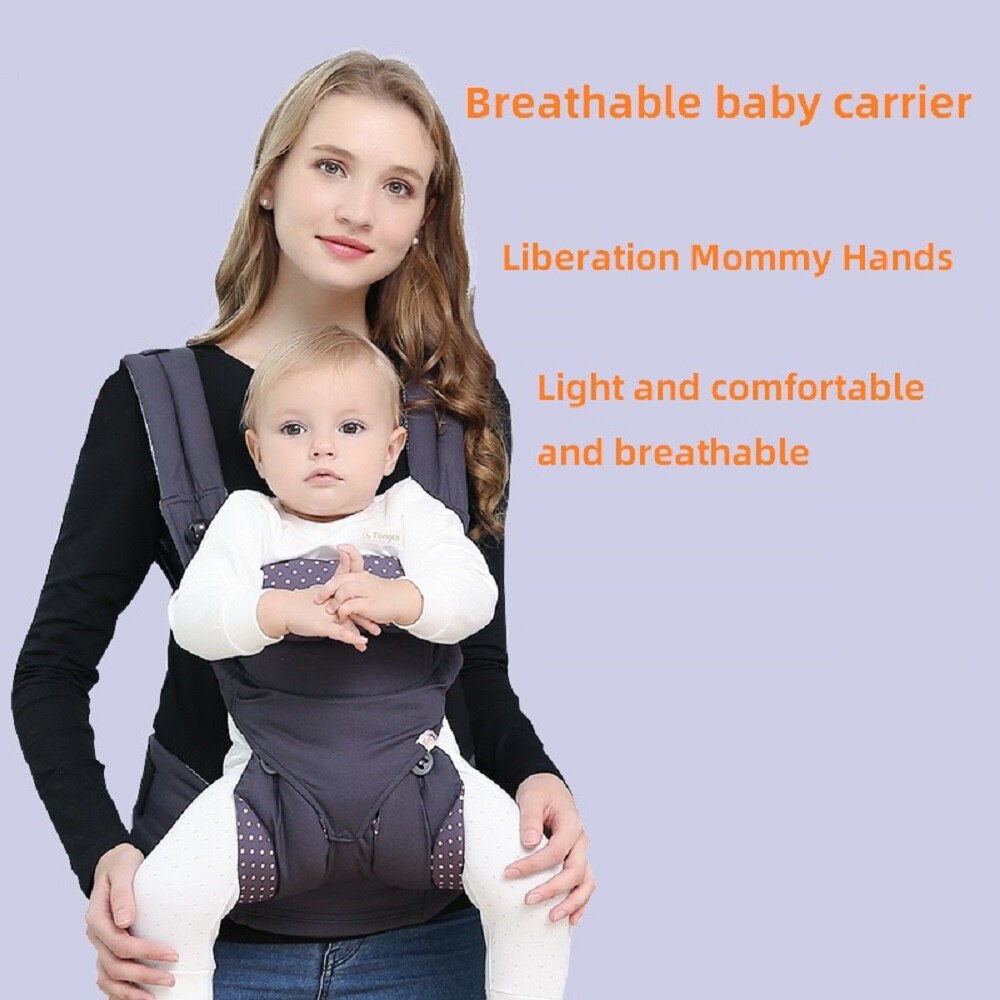 Verstelbare Babydrager Eenvoudige Dubbele Schouder Babi Wrap Carrier Zachte Ademend Rugzak Voor-en Achterkant Voor Baby Bebe Goederen