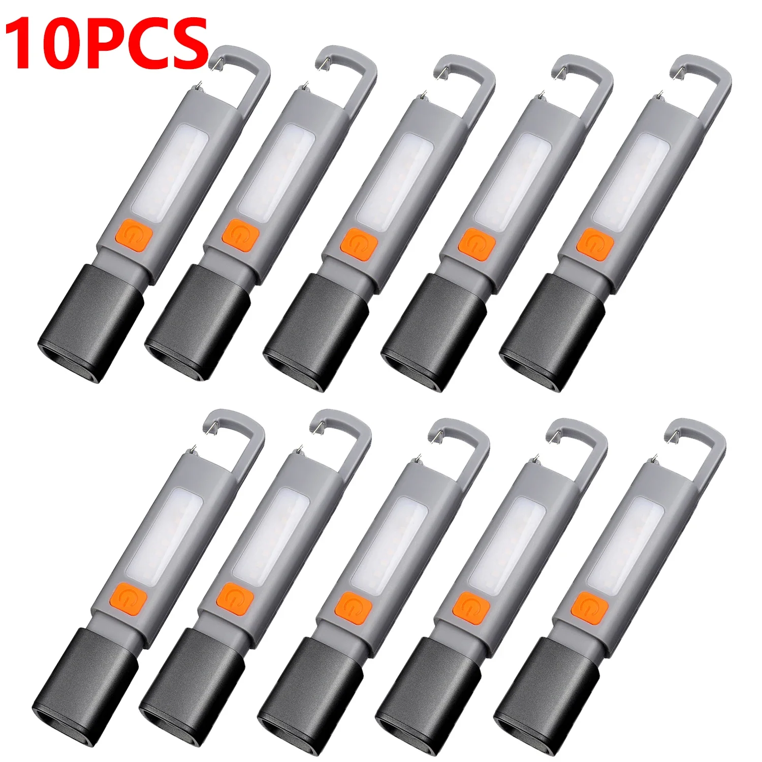Linterna LED XPE COB, luz lateral, linterna portátil con gancho, luz de Camping, linterna impermeable con zoom recargable por USB: Rojo