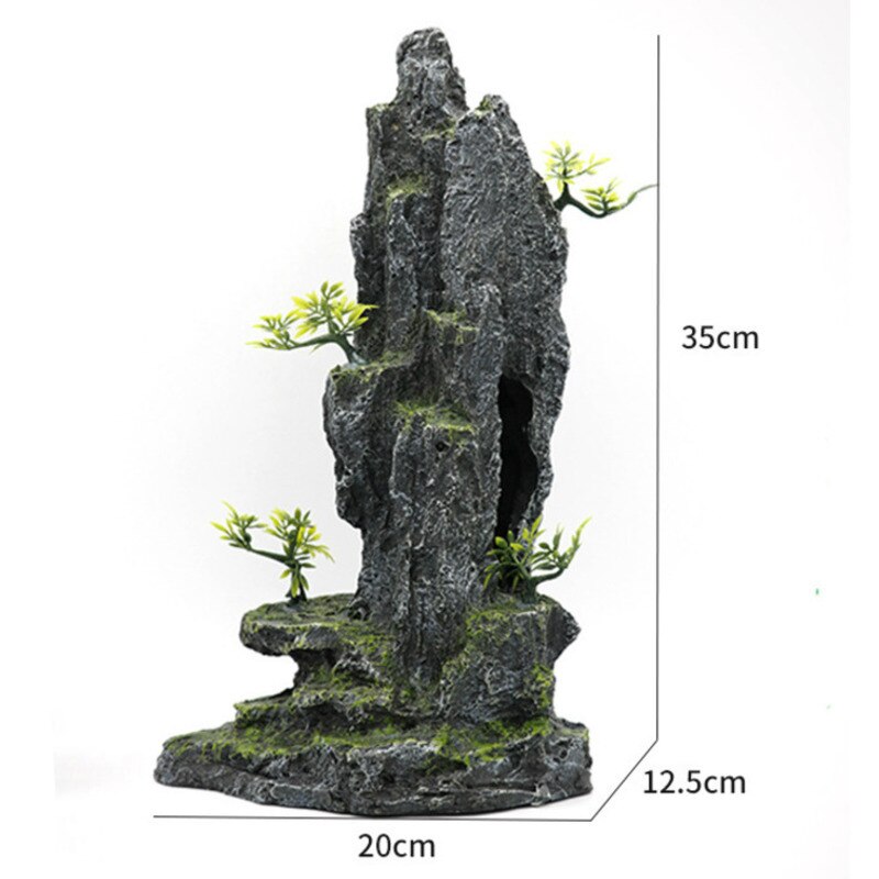 Rocas decorativas artificiales para acuario, paisajismo del tanque de peces, accesorios para acuascape, cueva de reptiles, camarones, ornamento de cueva escondite de piedra: 15