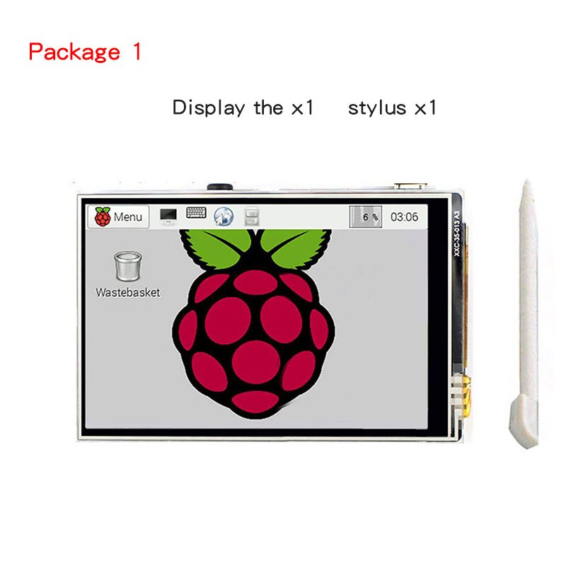 Für Raspberry Pi 4 Touch Screen 3,5 zoll TFT LCD 480*320 GPIO Display mit ABS Fall + Power + Fan + 64GB Karte für Raspberry Pi 4B: Package 1