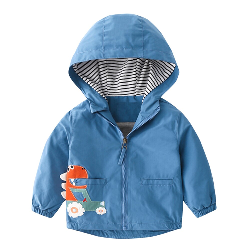 Mudkingdom Jongens Hooded Jassen Cartoon Dinosaurus Mode Patchwork Lange Mouwen Losse Kids Kleding 2 Tot 6 Jaar Lente Jongen Tops