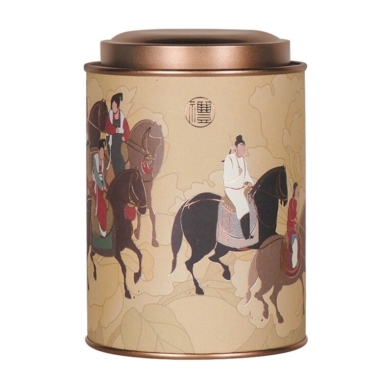 K1MF-recipiente redondo de lata para té, bote para hojas sueltas, azúcar, café con tapa hermética, utensilios de cocina de estilo chino: Yellow