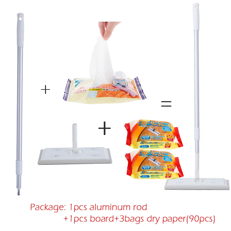 Fregona plana multifuncional 3 en 1, removedor de pelo de suelo, mopa electrostática seca con juego de limpieza de papel, herramienta de limpieza doméstica: Resin pad 02