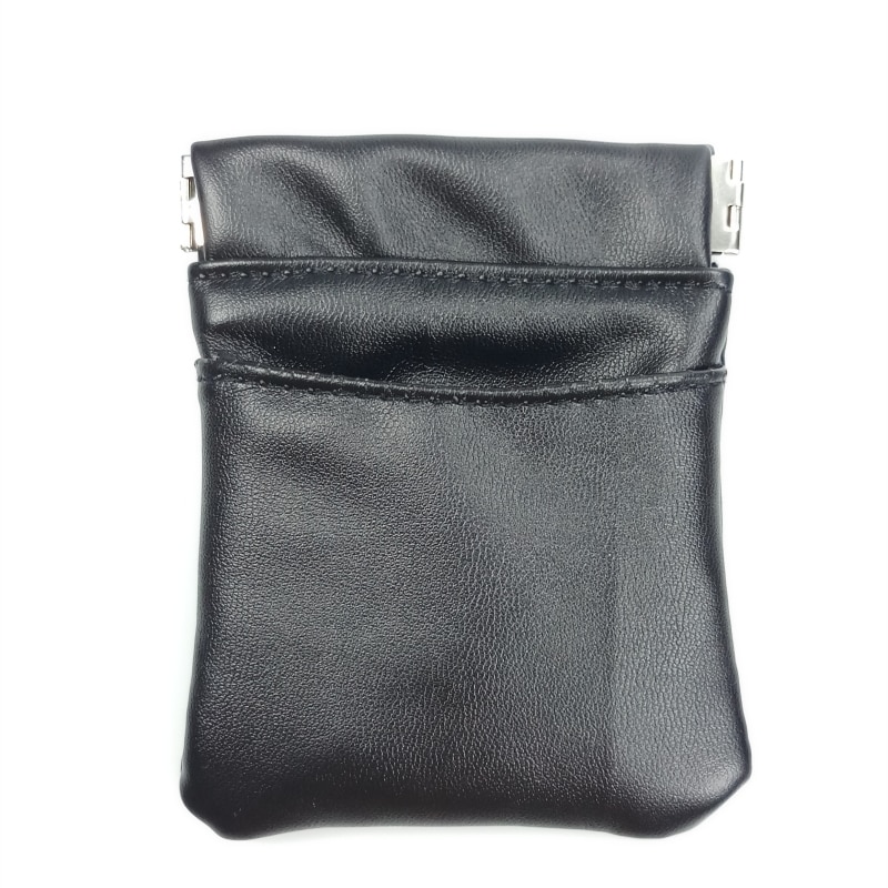 Porte-monnaie en métal élastique en cuir Pu solide pour femmes et hommes, Mini sac portefeuille court, petite clé à changer, nouvelle
