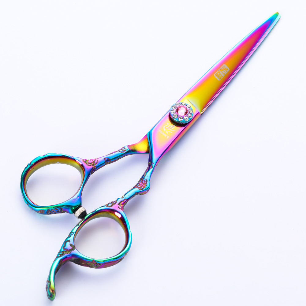 Fenice 6 inch Purple Pet Dog Grooming Scissors Set Cutting&amp;Thinning Shears Set Animal Haircut Scissors Kit: 6 inch strainght