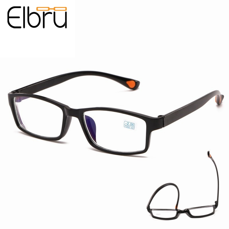 Elbru Ultralight TR90 Full Frame Bijziendheid Bril Klassieke Vierkante Bijziend Bril Shortsight Bril Met Graden-1.0to-4.0