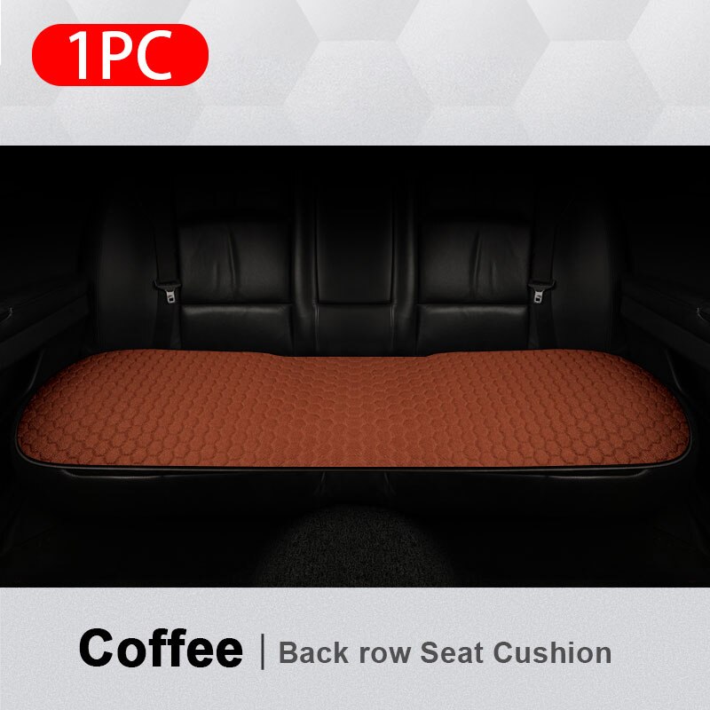 Vlas Auto Stoelhoezen Set Ademend Linnen Mildewproof Zitkussens Universele Transpiratie Protector Mat Auto Interieur Accessoires: Rear Brown 1pc