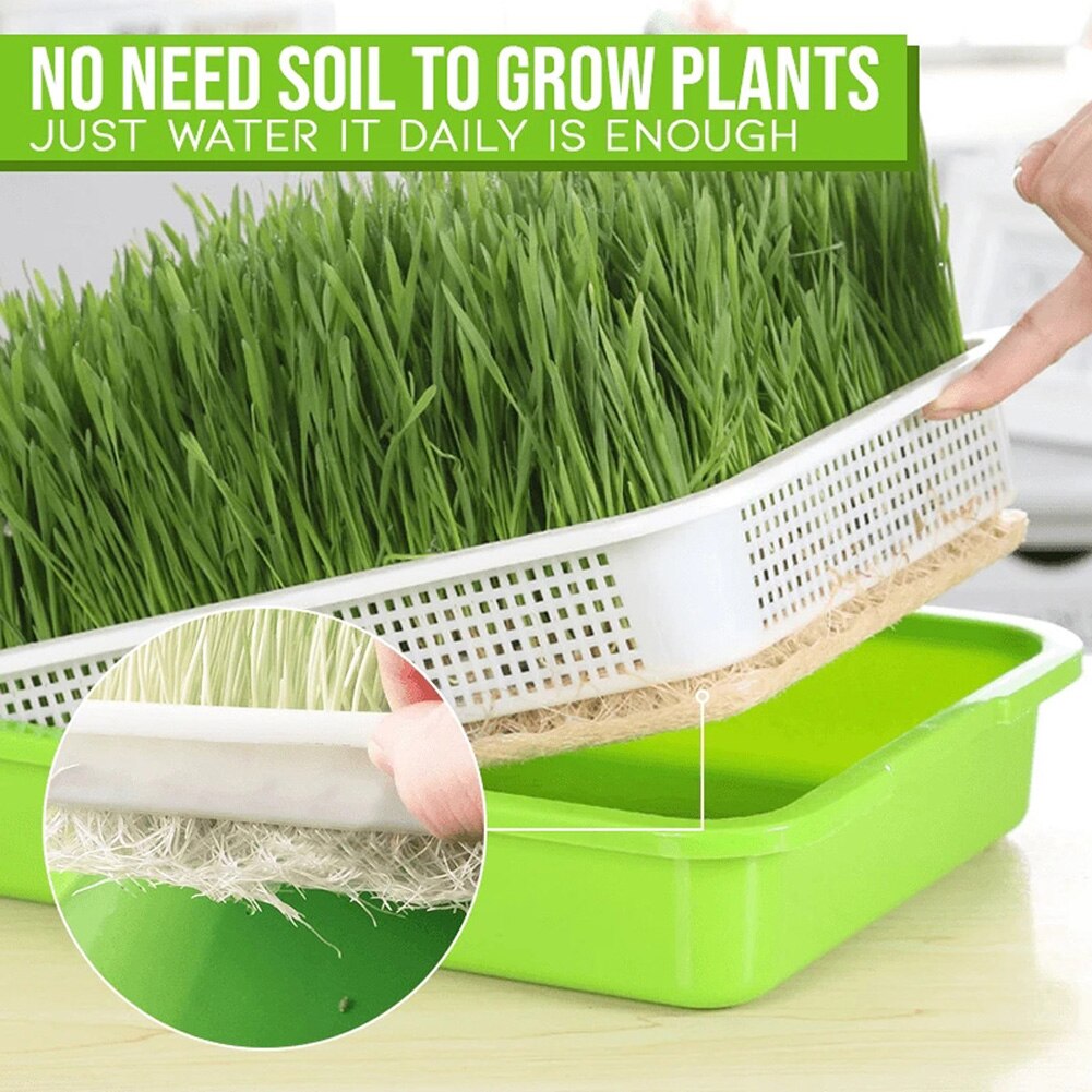 Seedling Tray Double-layer Plant Growing Basket Holder Hydroponic Flower Soil-Free Nursery Pots Plastic Tray for Home Garden