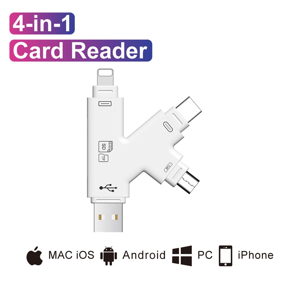 7-in-1 Type C USB SIM-kaartlezer & Chipkaartlezer - SD, MicroSD, Smartcard & Meer
