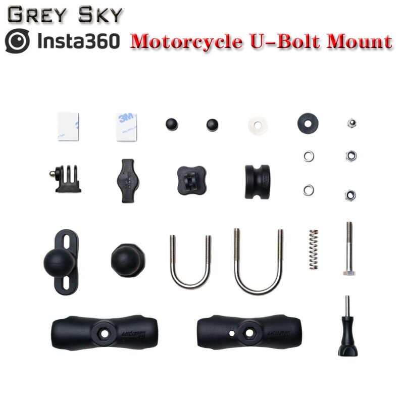 Insta360 – support de boulon en U pour moto (GO 2/ONE X2/ONE R) avec bâton à Selfie Invisible, accessoires de caméra d&#39;action: U-Bolt Mount