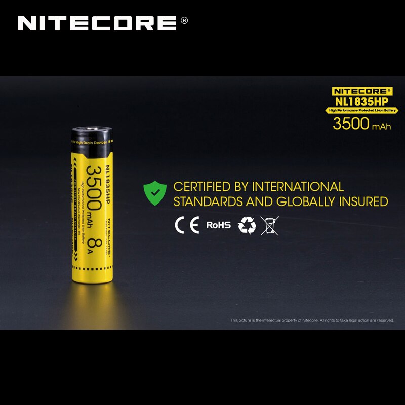 Original Nitecore NL1835HP 3500mAh 8A High Performance Protected 18650 Li-ion Battery