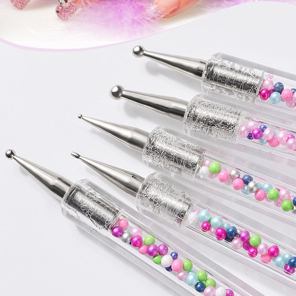 5Pcs Kralen Picker Rhinestone Double-Ended Nail Art Tool Voor Persoonlijk Gebruik Nail Art Nail Salon