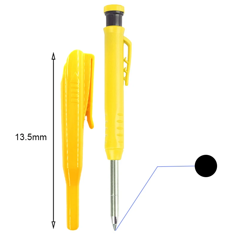 Solid Carpenter Mechanical Pencil For Construction Woodworking Long Head Carpenter Pencil With Sharpener Stationery Supplies: Dark Grey