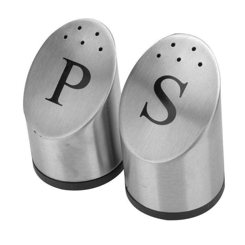 Stainless Steel Condiment Tank Salt Pepper Shaker Seasoning Set Bottle Seasoning Kitchen Jar