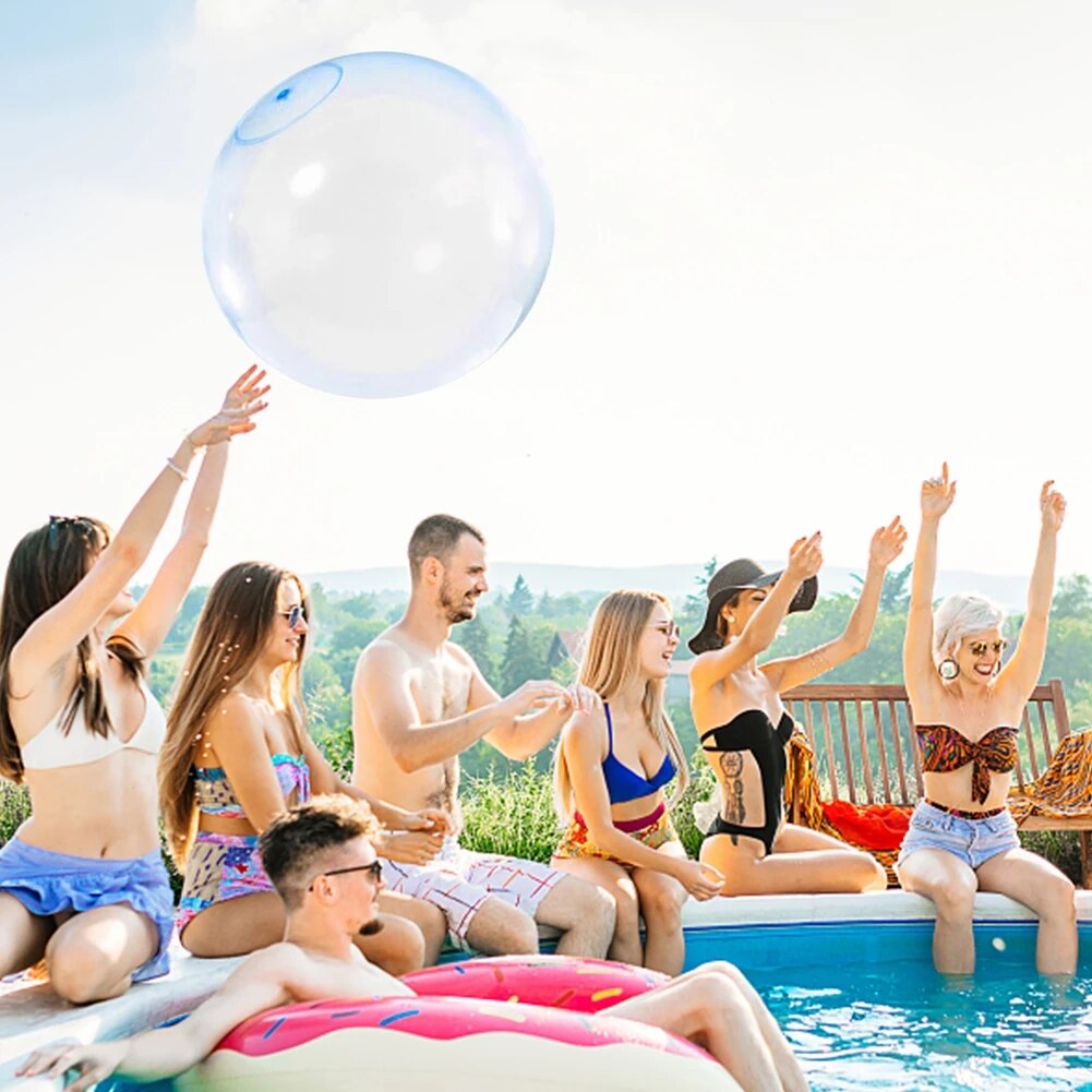 TPR Children&#39;s Toy Bouncy Transparent Bubble Ball Inflatable Water Injection Big Ball Swimming Pool Beach Outdoor Toy