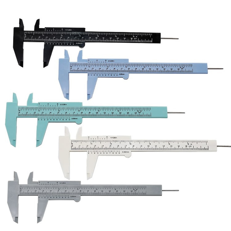 Mini lineal gør-det-selv-model fremstilling 1 stk 150mm mini-plastik nornemåler skydemåler værktøj lineal mikrometer elev