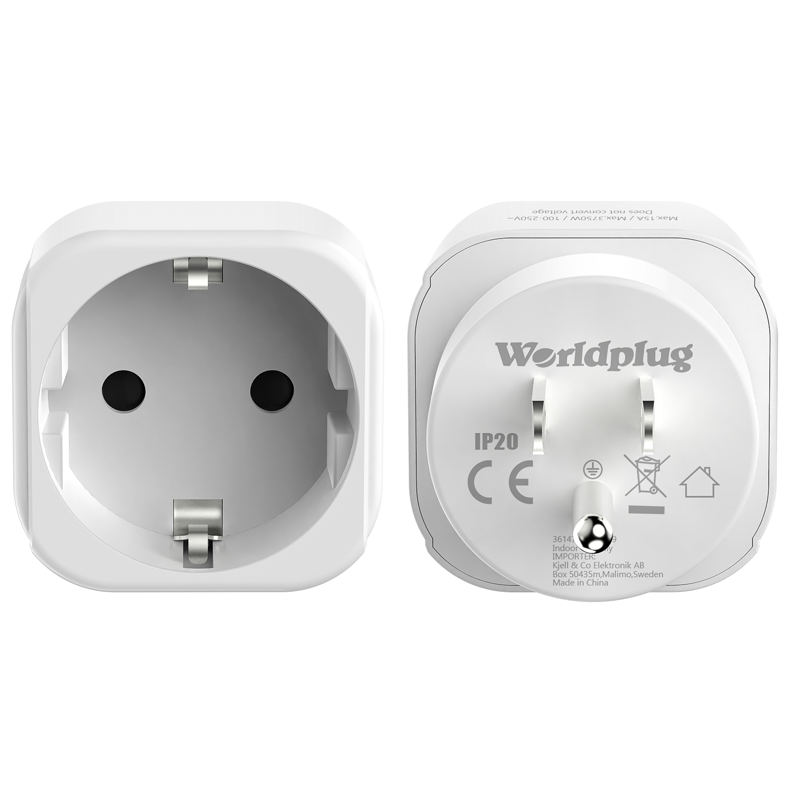 2 stuks reisadapter VS-adapter Europa Duitsland stekker, EU naar VS reisstekker stroomconverter stopcontact voor Canada Japan Thailand: Default Title