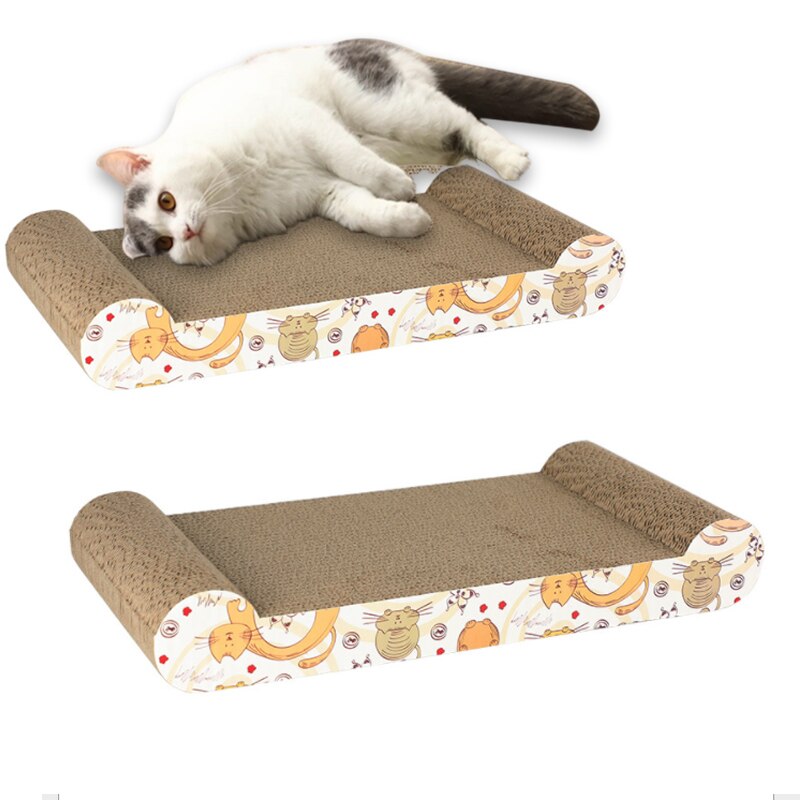 Kissan raapimislauta suora/sauma/kaavin isoille kissoille, kaksipuolinen kestävä lemmikkikissan raapimisalusta, matto kissanmintulla, kynsienhoitolelu