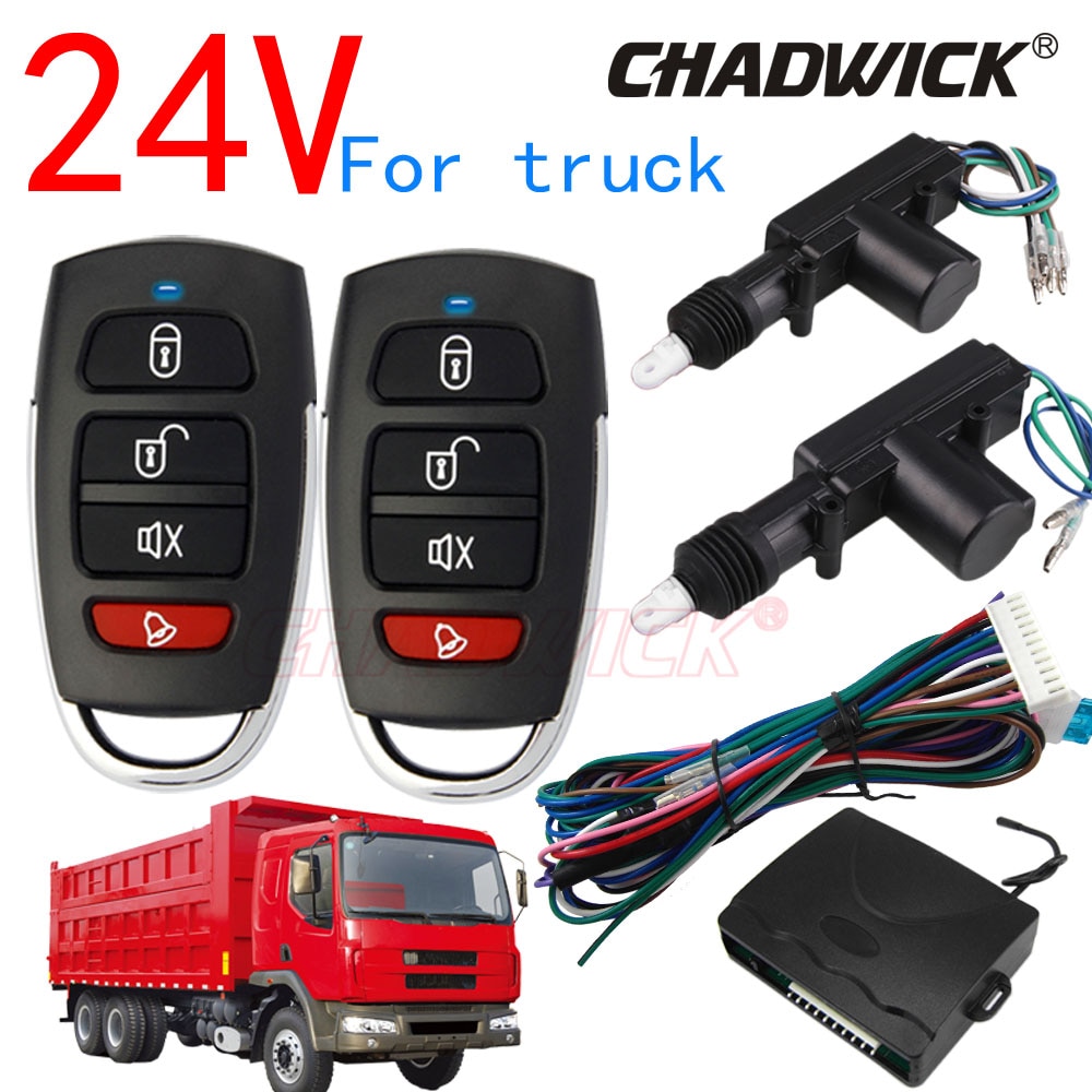 24 V Centrale Deurvergrendeling vergrendeling systeem Universal Auto afstandsbediening Voertuig Keyless Systeem voor truck 2 deur CHADWICK 8101