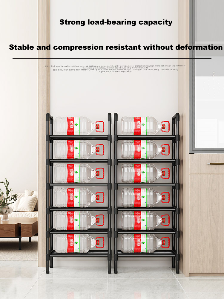 Black Elevated Shoe Rack Small Simple Multi-layer Shoe Cabinet Home Entrance Rental Housing Dormitory Storage Rack