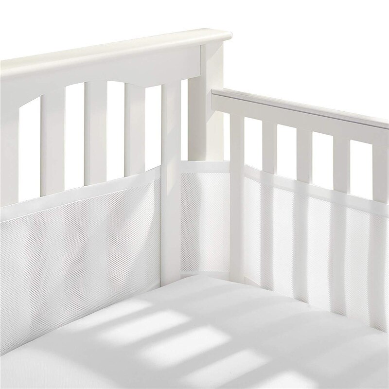 Baby krybbe kofanger åndbar mesh krybbe foring anti-kollision seng kofanger solid-back krybbe omkring pude barneseng beskytter værelse indretning: 4